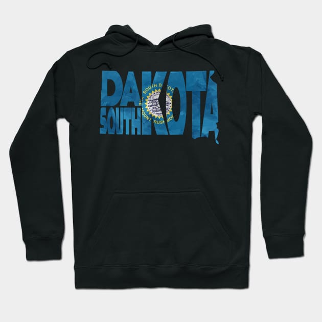 South Dakota Typo Map Hoodie by inspirowl